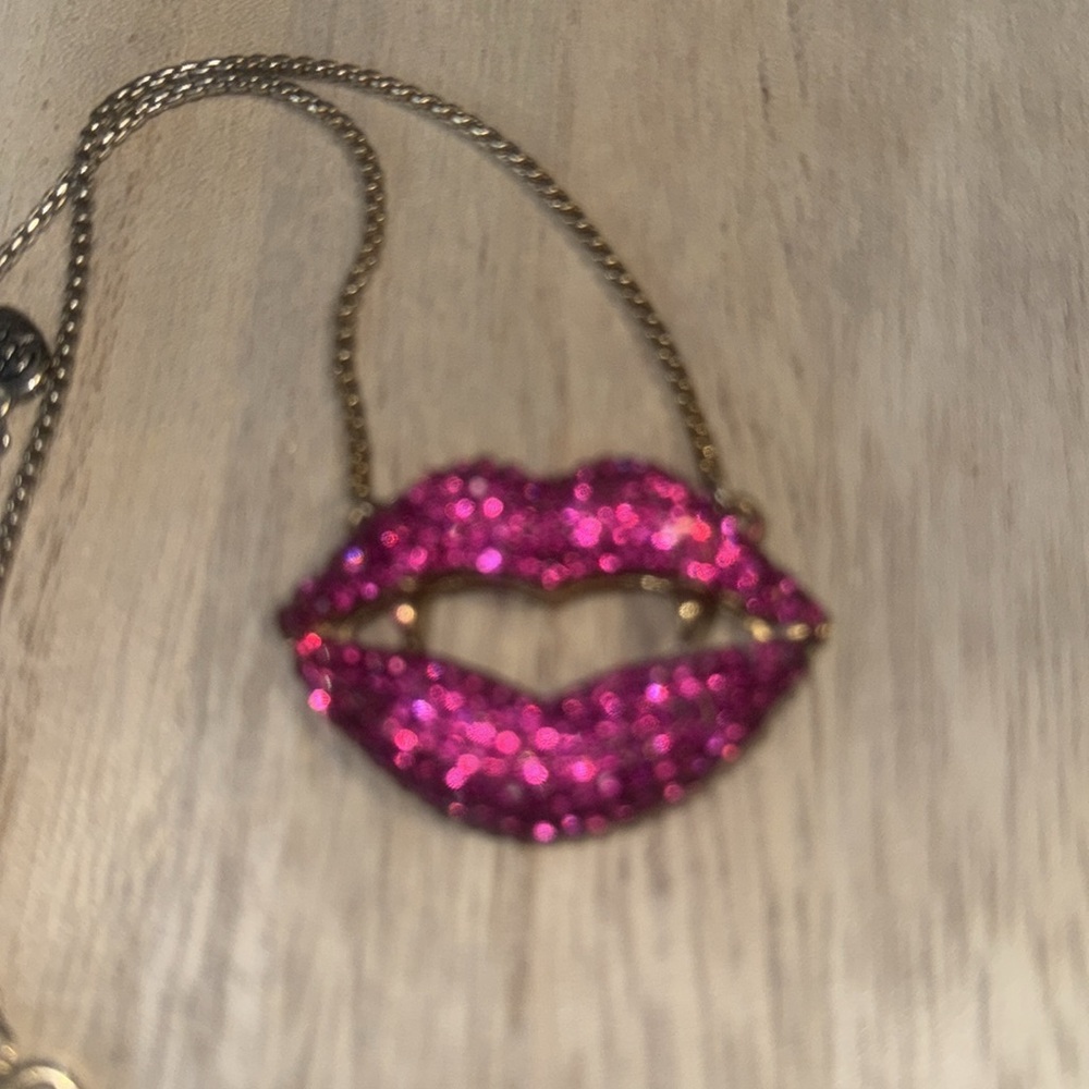 Betsey Johnson Rhinestone Vampire Necklace